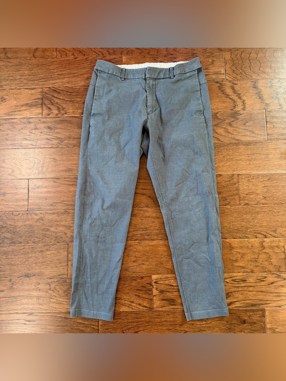 Lululemon Men’s Shadow Lite Pants 36x30 Oxford Elastic Waist Gray Chino Stretch